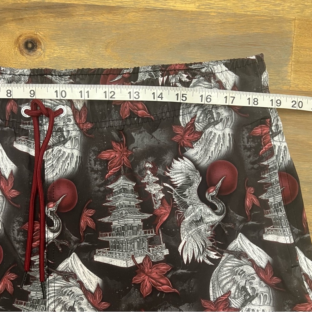Psycho Tuna Rising Crane Swim Shorts XXL Japanese Art Design Coconut Polyester - Picture 10 of 12